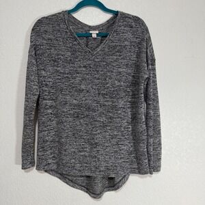 Merona Heathered V Neck Long Sleeve Pullover Sweater Top Size‎ S